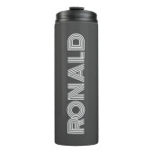 Dunkelgrau Moderne Typografie Personalisiert Thermosbecher (Vorderseite)