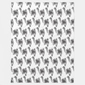 Dunkelgrau Modernes Coffee Cup Muster Fleecedecke (Vorderseite)