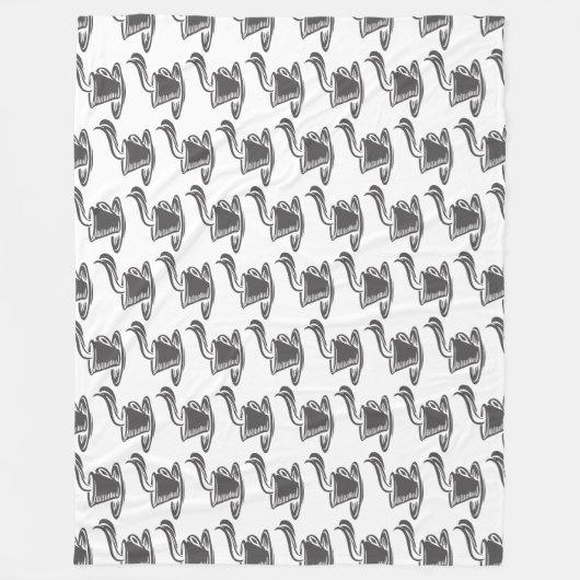 Dunkelgrau Modernes Coffee Cup Muster Fleecedecke (Vorderseite)