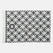 Dunkelgrau Modernes geometrisches Muster Monogramm Geschirrtuch (Horizontal)