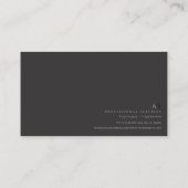 Dunkelgrau-Monochrome Beruflich Visitenkarte (Rückseite)