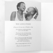 Dunkelgrau-Monogramm-Kranz-Geschichte Widmung Hoch Dreifach-gefaltete Programmkarte (Innen Erste Seite)