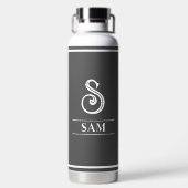 Dunkelgrau monogrammiert trinkflasche (Rückseite)