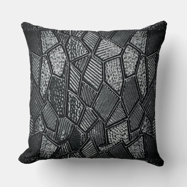 Dunkelgrau-Mosaikglas Kissen (Vorderseite)