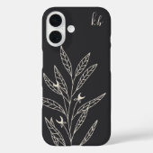 Dunkelgrau | Mystic Boho Botanic Monogram Case-Mate iPhone Hülle (Rückseite)