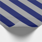 Dunkelgrau, Navy Blue XL Stripes Muster V Geschenkpapier (Ecke)