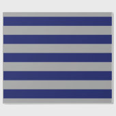 Dunkelgrau, Navy Blue XL Stripes Muster V Geschenkpapier (Flach)