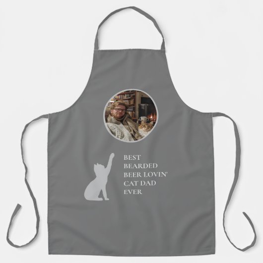 Dunkelgrau Niedlich Bester Cat Vater je benutzerde Schürze (Vorderseite)