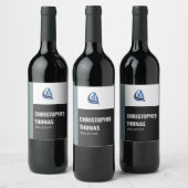 Dunkelgrau personalisiertes Logo real Anwesen, Rea Weinetikett (Flaschen)