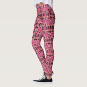 Dunkelgrau Pink Blue Funky Deko Pattern Gym Yoga Leggings (Links)