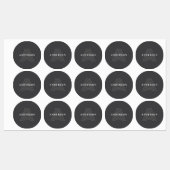 Dunkelgrau Retro Moderner Mit Monogramm Name Etiketten (Blatt)