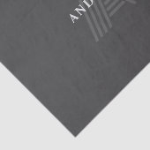 Dunkelgrau Retro Moderner Mit Monogramm Name Seidenpapier (Ausschnitt)