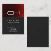 Dunkelgrau-rote Monogram-Berufliche Visitenkarte (Vorne/Hinten)
