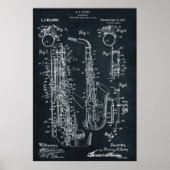 Dunkelgrau | Saxophon - Patent Poster (Vorne)