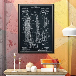 Dunkelgrau | Saxophon - Patent Poster