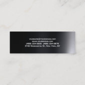 Dunkelgrau Schlicht Mini Visitenkarte (Rückseite)
