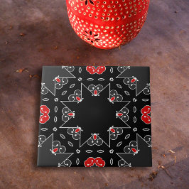 Dunkelgrau Schwarz Weiß Mosaik Geometrisches Muste Fliese