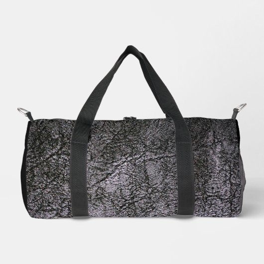 Dunkelgrau Texturierte Imitate Leder Duffle Bag (Vorderseite)