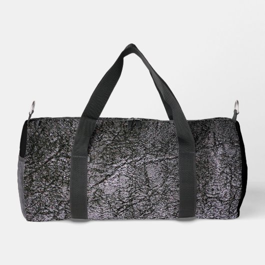 Dunkelgrau Texturierte Imitate Leder Duffle Bag (Rückseite)