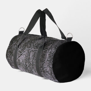 Dunkelgrau Texturierte Imitate Leder Duffle Bag