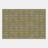 Dunkelgrau und Gold Geschenkpapier Set (Vorderseite 2)