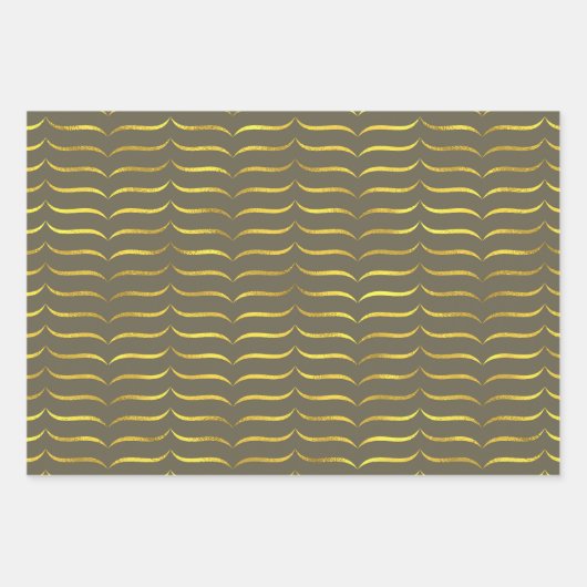 Dunkelgrau und Gold Geschenkpapier Set (Vorderseite)