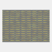 Dunkelgrau und Gold Geschenkpapier Set (Vorderseite)