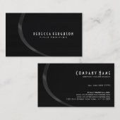 Dunkelgrau und schwarz Modernes geometrisches Desi Visitenkarte (Vorne/Hinten)