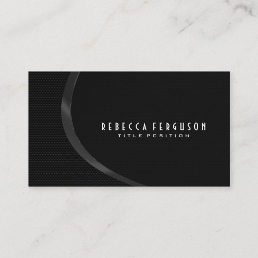 Dunkelgrau und schwarz Modernes geometrisches Desi Visitenkarte (Vorderseite)