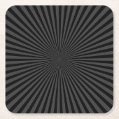 Dunkelgrau und schwarz Retro Sunburst Hintergrund Rechteckiger Pappuntersetzer (Vorderseite)