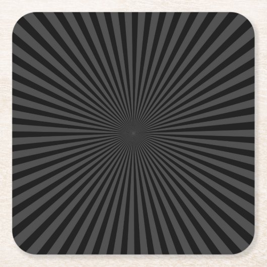 Dunkelgrau und schwarz Retro Sunburst Hintergrund Rechteckiger Pappuntersetzer (Vorderseite)