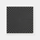 Dunkelgrau und schwarz Retro Sunburst Hintergrund Serviette (Vorderseite)