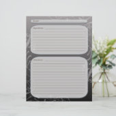 Dunkelgrau verblasste klassische Rezeptseite mit w (Stehend Vorderseite)