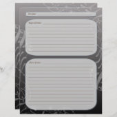 Dunkelgrau verblasste klassische Rezeptseite mit w (Vorne/Hinten)