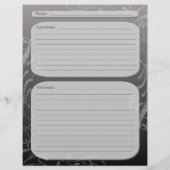 Dunkelgrau verblasste klassische Rezeptseite mit w (Rückseite)