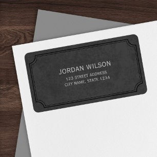 Dunkelgrau, Vintag Inspirierte Frame-Adresse Adressaufkleber