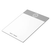 Dunkelgrau, was für ein erstes Monogramm für den g Notizblock (angewinkelt)