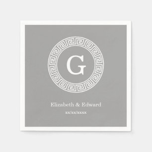 Dunkelgrau, was für ein erstes Monogramm für den g Serviette