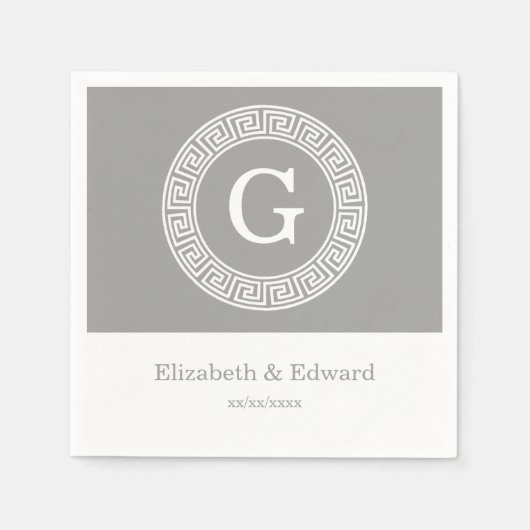 Dunkelgrau, was für ein erstes Monogramm für den g Serviette (Vorderseite)