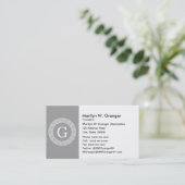 Dunkelgrau, was für ein erstes Monogramm für den g Visitenkarte (Stehend Vorderseite)