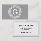 Dunkelgrau, was für ein erstes Monogramm für den g Visitenkarte (Vorne/Hinten)