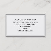 Dunkelgrau, was für ein erstes Monogramm für den g Visitenkarte (Rückseite)