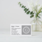 Dunkelgrau, was für ein erstes Monogramm für den g Visitenkarte (Stehend Vorderseite)