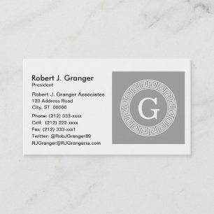 Dunkelgrau, was für ein erstes Monogramm für den g Visitenkarte