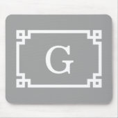 Dunkelgrau, was griechischer Schlüsselrahmen #2 An Mousepad (Vorne)