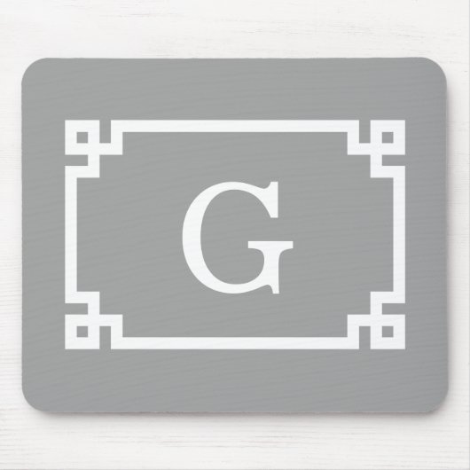 Dunkelgrau, was griechischer Schlüsselrahmen #2 An Mousepad (Vorne)