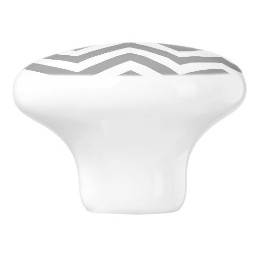 Dunkelgrau Weiß großes Zickzack ZigZag Muster Keramikknauf (Seitenansicht)