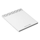 Dunkelgrau Weiß großes Zickzack ZigZag Muster Notizblock (angewinkelt)