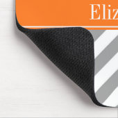 Dunkelgrau Weiß LG Zickzack Pumpkin-Name Monogramm Mousepad (Ecke)