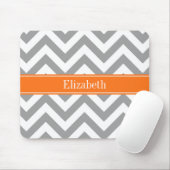 Dunkelgrau Weiß LG Zickzack Pumpkin-Name Monogramm Mousepad (Mit Mouse)